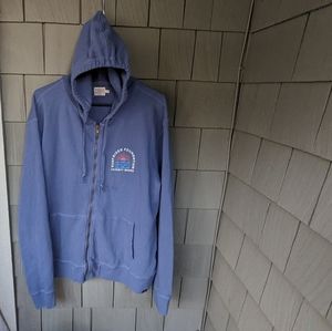 Mens Full Zip Faherty Surfrider Zip Hoodie In Faded Navy Blue XL